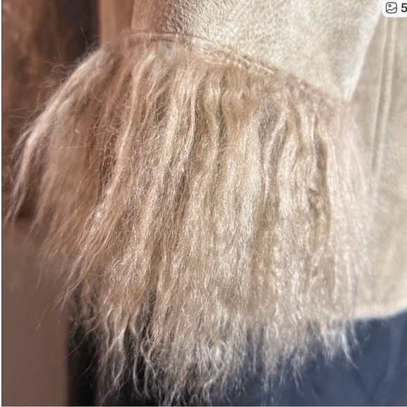 VNTG XOXO Brand 90s Penny Lane Genuine Suede Leather and Fur Coat - Picture 13 of 15